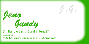 jeno gundy business card